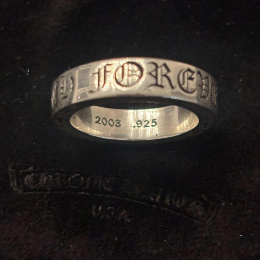 Chrome Hearts  Forever Sterling Silver Men's Ring 6mm size 100 - Picture 6 of 8